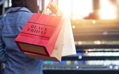 Drukkere winkelstraten op Black Friday